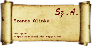 Szente Alinka névjegykártya